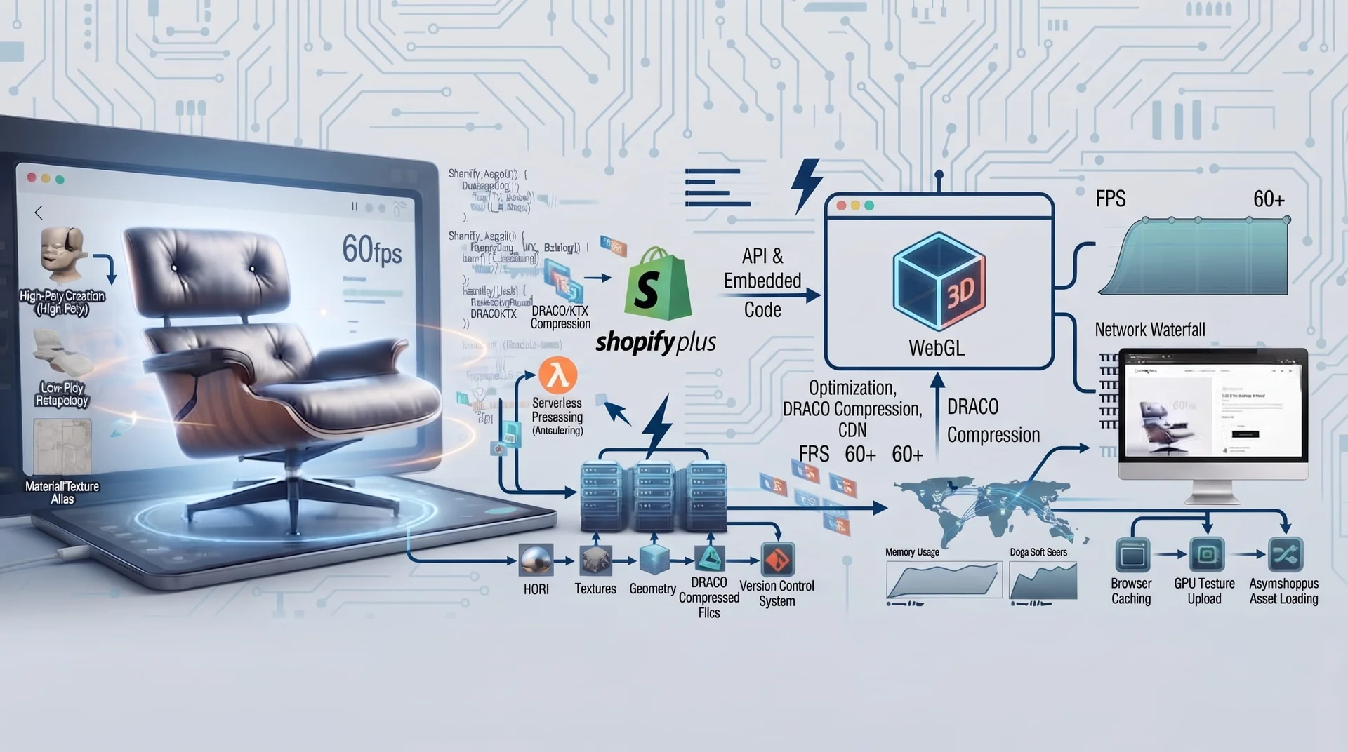 How to Embed a 60fps WebGL 3D Configurator into Shopify Plus: Technical Architecture & Speed Optimization